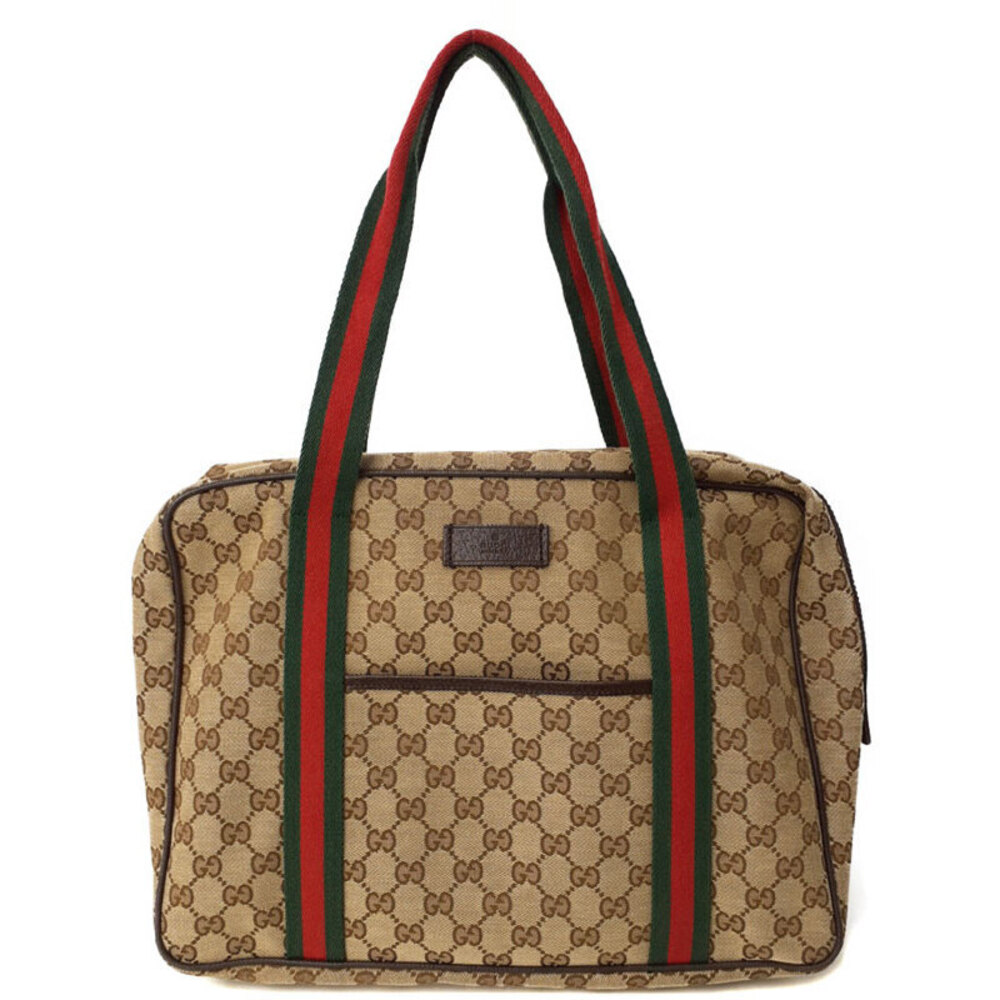 Gucci Lady Web Shoulder Bag beige ebony GG monogram canvas brown leather